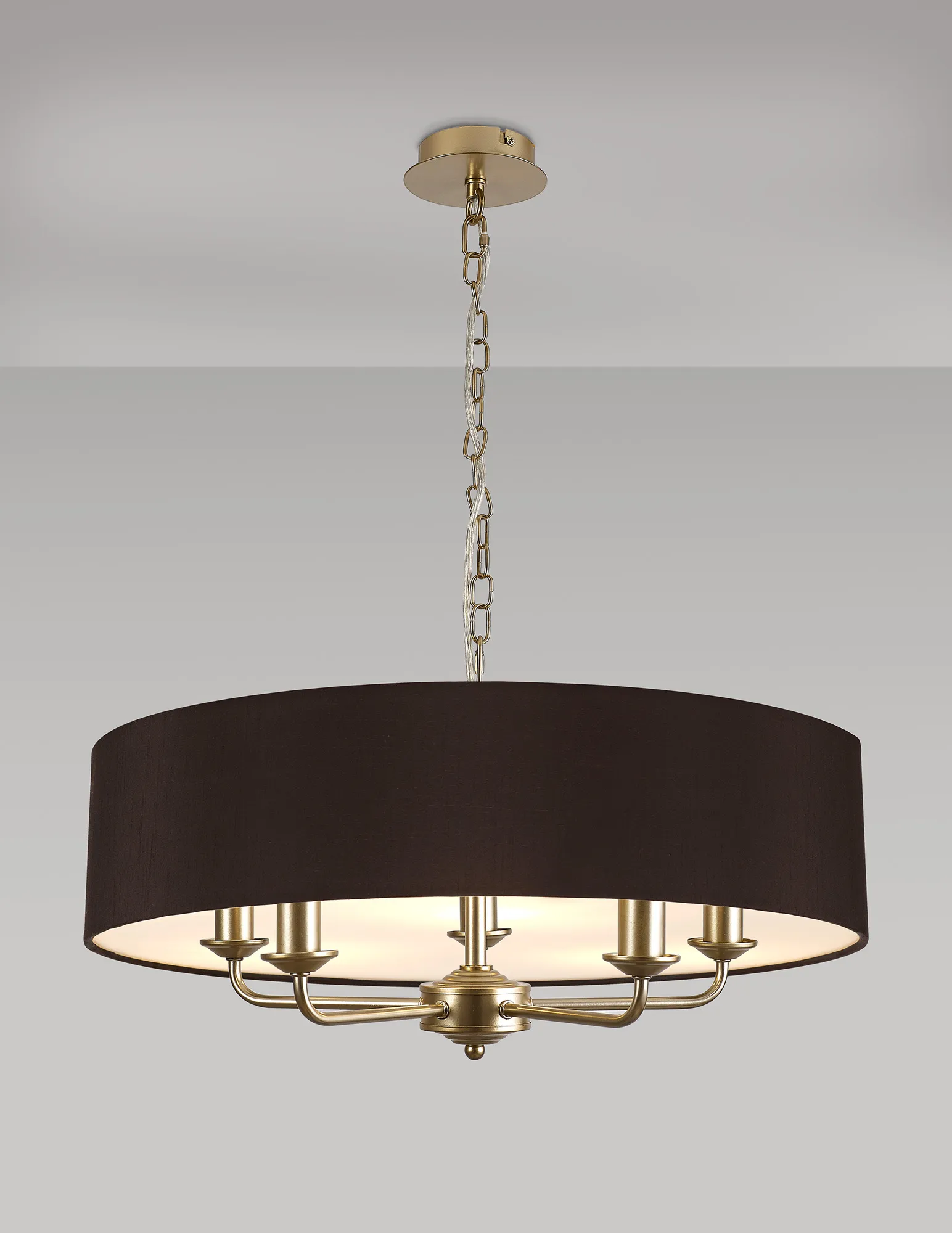 Banyan 60cm 5 Light Pendant Champagne Gold, Black DK0948  Deco Banyan CG BL